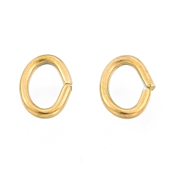 Golden 304 Stainless Steel Jump Rings, Open Jump Rings, Oval, Golden, 7x5x1mm, 18 Gauge, Inner Diameter: 3x5mm