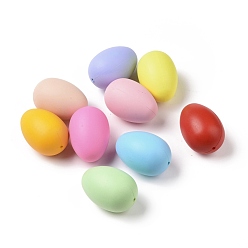Mixed Color Plastic Simulated Eggs, for DIY Kids Painting Easter Egg Craft, Mixed Color, 59x40.5mm, Hole: 3.5mm, 50pcs/bag