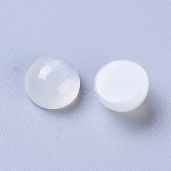 White Moonstone Кабошоны из натурального белого лунного камня, полукруглые / купольные, 8x4~5 мм