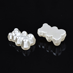 Ivoire Perles de nacre en plastique ABS, ours, blanc crème, 19x12x8mm, Trou: 1.6mm, environ508 pcs / 500 g
