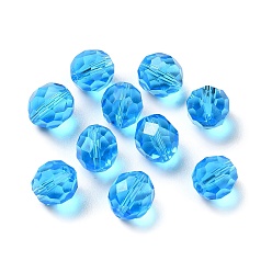 Dodger Azul Imitación de vidrio cuentas de cristal austriaco, facetados, rondo, azul dodger, 10 mm, agujero: 1.4 mm