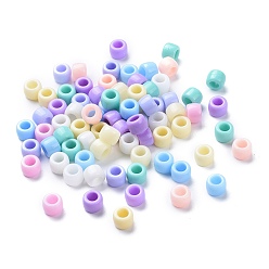 Couleur Mélangete Perles acryliques opaques, donut, couleur mixte, 8x6mm, Trou: 4mm, environ1950 pcs / 500 g