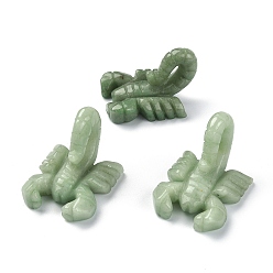 Aventurina Verde Figuras de escorpión curativo talladas en aventurina verde natural, estatuas de piedras reiki para terapia de meditación de equilibrio energético, 45~48x34~44x30~37 mm