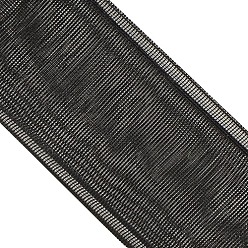 Black Polyester Organza Ribbon, Black, 3/8 inch(9mm), 200yards/roll(182.88m/roll)