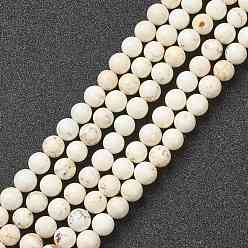 Magnésite Brins de perles de magnésite naturelles, ronde, 8mm, Trou: 0.8mm, Environ 49 pcs/chapelet, 14.96 pouce (38 cm)