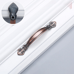 Red Copper Retro Alloy Drawer Pull Bow Handles, Cabinet Pulls Handles for Drawer, Doorknob Accessories, Red Copper, 110x12.5x19mm, Hole Center: 64mm