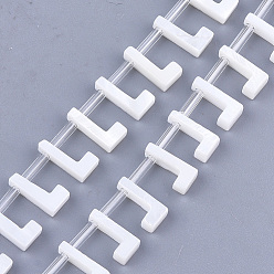 Letter L Natural Freshwater Shell Beads, Top Drilled Beads, White, Letter.L, 10x6x3mm, Hole: 0.8mm