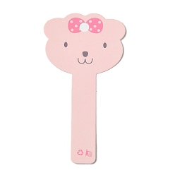 Pink Cardboard Hair Clip Display Cards, Bear, Pink, 9.5x5x0.04cm, Hole: 6mm