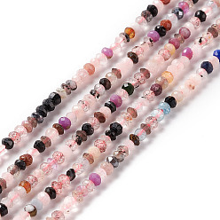Mixed Stone Natural Mixed Stone Beads Strands, Faceted, Rondelle, 3x2mm, Hole: 0.6mm, about 185pcs/strand, 15.35 inch(39cm)
