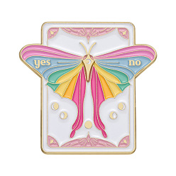 Colorido Alfileres de esmalte de tablero parlante de mariposa, broches de aleación para ropa de mochila, colorido, 49x50 mm