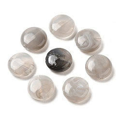 Dark Gray Transparent Acrylic Beads, Flat Round, Dark Gray, 12x4.5mm, Hole: 1.2mm, about 1150pcs/500g