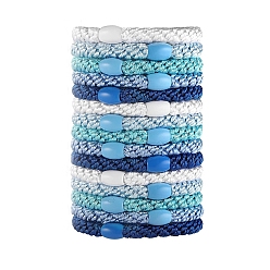 Sky Blue Elastic Fibre Hair Ties, for Girls or Women, Sky Blue, 53mm, 15pcs/set