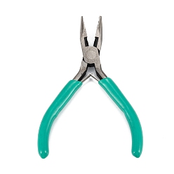Turquoise 45# Carbon Steel Jewelry Pliers, Needle Nose Pliers, Polishing, Gunmetal, Turquoise, 11.45x9.3x0.65cm