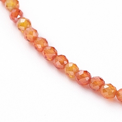Orange Colliers de perles en zircone cubique, avec 304 fermoirs mousquetons en acier inoxydable et 316 rallonge de chaîne chirurgicale en acier inoxydable, orange, 15.75 pouce (40 cm)