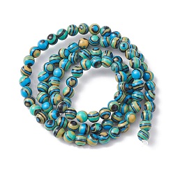 Sky Blue Synthetic Malachite Beads Strands, Dyed, Round, Sky Blue, 4mm, Hole: 0.6mm, about 95pcs/strand, 14.76''(37.5cm)