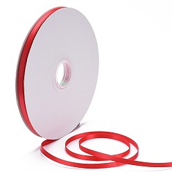 Rouge Ruban de satin de couleur unie simple face, ruban de noël pour l'artisanat des arcs, décoration de mariage de fête de cadeaux, rouge, 1 pouces (25~26 mm), à propos de 100yards / roll (91.44m / roll)