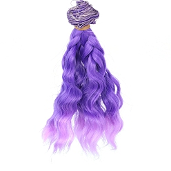 Blue Violet Plastic Long Curly Hair Doll Wig Hair, for DIY Girls BJD Makings Accessories, Blue Violet, 1000x150mm