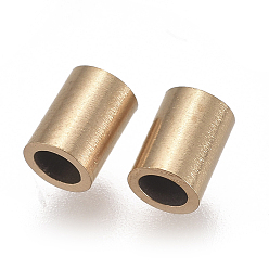 Doré  Placage ionique (ip) 304 perles de tube en acier inoxydable, or, 4x3mm, Trou: 2mm