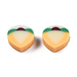 Navajo White Handmade Polymer Clay Beads, Peach, Navajo White, 9~9.5x9.5~10x4.5mm, Hole: 1.2~1.8mm