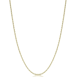 Настоящее золото 18K Латунные кабельные цепи ожерелья, для изготовления колье из бисера, реальный 18 k позолоченный, 17.72 дюйм (45 см)