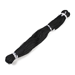 Черный Круглый вощеный полиэфирный шнур, тайваньский вощеный шнур, витой шнур, чёрные, 1 мм, около 415.57 ярдов (380 м) / пачка