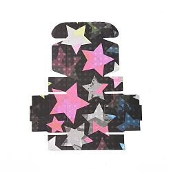 Estrella Cajas de regalo de papel cuadradas, caja plegable para envolver regalos, patrón de estrella, 5.6x5.6x2.55 cm