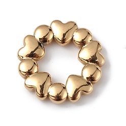 Золотой Ионное покрытие (ip) 304 соединительные кольца из нержавеющей стали, сердце кольцо, золотые, 18x3 мм, внутренний диаметр: 8.5 мм