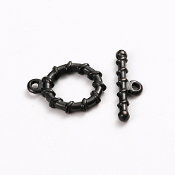 Electrophoresis Black 304 inoxydable fermoirs à bascule en acier, anneau, électrophorèse noir, anneau: 19x16x2.5 mm, trou: 1.6 mm, bar: 22x6x2.5 mm, Trou: 1.6mm