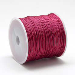 Cerise Nylon Thread, Chinese Knotting Cord, Cerise, 1mm, about 284.33 yards(260m)/roll
