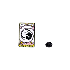 Yin-yang Tarot & Cute Cat Enamel Pins, Alloy Brooch, Yin-yang, 30x26mm