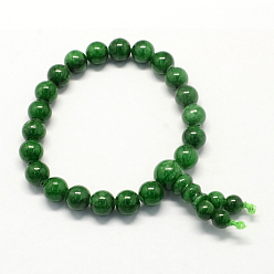 Vert Foncé Bouddha méditation jade jaune bracelets perles extensibles, vert foncé, 50 mm, 21 perle / Chapelet
