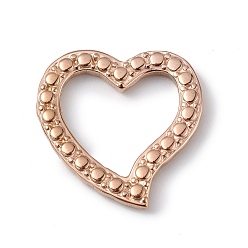 Rose Gold Ion Plating(IP) 304 Stainless Steel Linking Rings, Bumpy, Asymmetrical Heart, Rose Gold, 22x22x2.5mm, Inner Diameter: 12x15.5mm