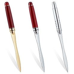 Mixed Color CRASPIRE 3Pcs 3 Style Stainless Steel Portable Office knife, with Mahogany Wood Handle, for Letter Open, Mixed Color, 16.2x1.1cm, 1pc/style