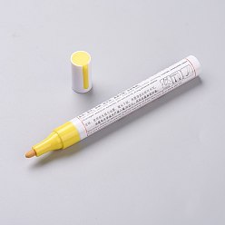 Yellow Metallic Marker Pens, for Metal, Wood, Ceramic, Glass, Rock Painting, DIY Photo Album, Card Making, Scrapbook Crafts , Yellow, 14.3x1.55cm