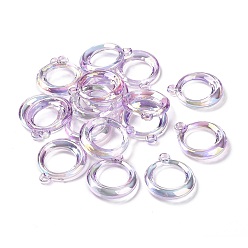Средний Фиолетовый УФ-покрытие радужных переливающихся акриловых подвесок, кольцо, средне фиолетовый, 32.5x27.5x6 мм, отверстие : 3 мм