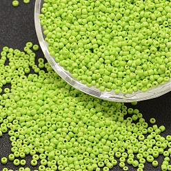 Green Yellow 6/0 Glass Seed Beads, Grade A, Round, Opaque Colours, Green Yellow, 3.6~4.0mm, Hole: 1.2mm, about 5000pcs/pound