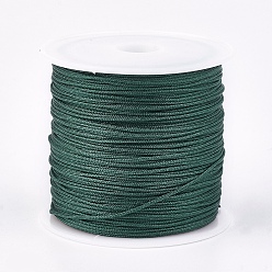 Темно-Зеленый Нейлоновая нить, ювелирные изделия шнур нейлона для пользовательских ювелирных изделий делает тканые, темно-зеленый, 0.8 мм, около 49.21 ярдов (45 м) / рулон