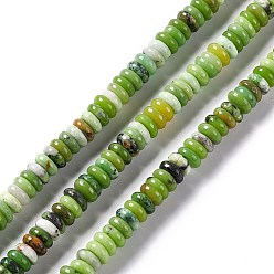 Serpentine Natural Serpentine Jade Beads Strands, Rondelle, 6~6.5x2~2.5mm, Hole: 1.2mm, about 157pcs/strand, 15.31 inch(38.9cm)