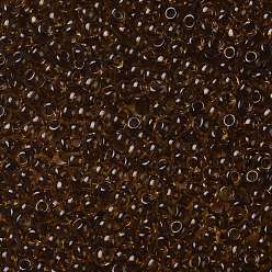 (2152) Transparent Dark Golden Amber Toho perles de rocaille rondes, perles de rocaille japonais, (2152) ambre doré foncé transparent, 11/0, 2.2mm, Trou: 0.8mm, environ5555 pcs / 50 g