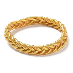 Oro Pulseras elásticas trenzadas con cordón de plástico brillante, oro, diámetro interior: 2-3/8 pulgada (6.1 cm)