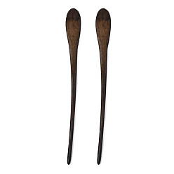 Coconut Brown Vintage Schima Wood Hair Sticks Findings, Hair Accessories for Women, Coconut Brown, 185x19x7mm
