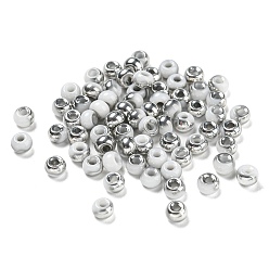 Light Grey Glass Seed Beads, AB Color, Rondelle, Light Grey, 4x3mm, Hole: 1.2mm 368pc/bag.