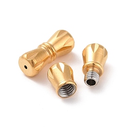 Golden 304 Stainless Steel Screw Clasps, Column, Golden, 11.5x5mm, Hole: 0.7~1mm