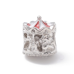 Chateau Perles européennes en strass d'alliage , Perles avec un grand trou   , le thème de Noël, chateau, 12x11x11.5mm, Trou: 4.7mm