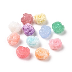 Mixed Color Synthetic Coral Beads, Dyed, Flower, Mixed Color, 11x12x7mm, Hole: 1.5mm
