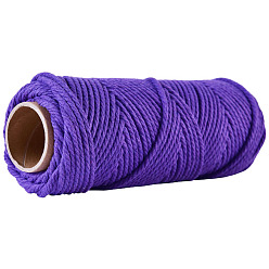 Сине-фиолетовый 50М круглый хлопковый шнур, для упаковки подарков, diy craft, синий фиолетовый, 4 мм, около 54.68 ярдов (50 м) / рулон