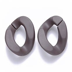 Coconut Brown Opaque Spray Painted Acrylic Linking Rings, Quick Link Connectors, for Curb Chains Making, Twist, Coconut Brown, 30x21x6mm, Inner Diameter: 16x8mm