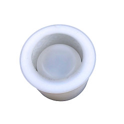 Blanc Moules en silicone bricolage pot de fleurs rond, moules de coulée de ciment en plâtre de résine, blanc, 108x81mm