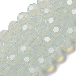 Clear Imitation Jade Glass Beads Stands, Faceted, Round, Clear, 8mm, Hole: 1mm, about 72pcs/strand, 20.67''(52.5cm)