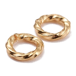 Real 18K Gold Plated Brass Open Jump Rings, Long-Lasting Plated, Twist Ring, Real 18K Gold Plated, 18 Gauge, 6x1mm, Inner Diameter: 4mm